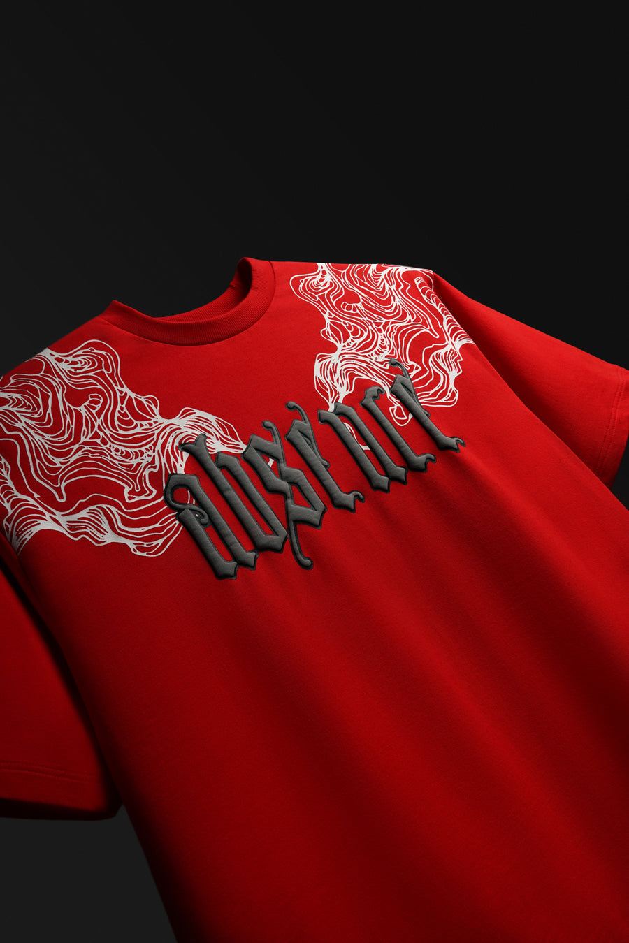 Skull and Butterfly Oversized Unisex T-shirt in Red
