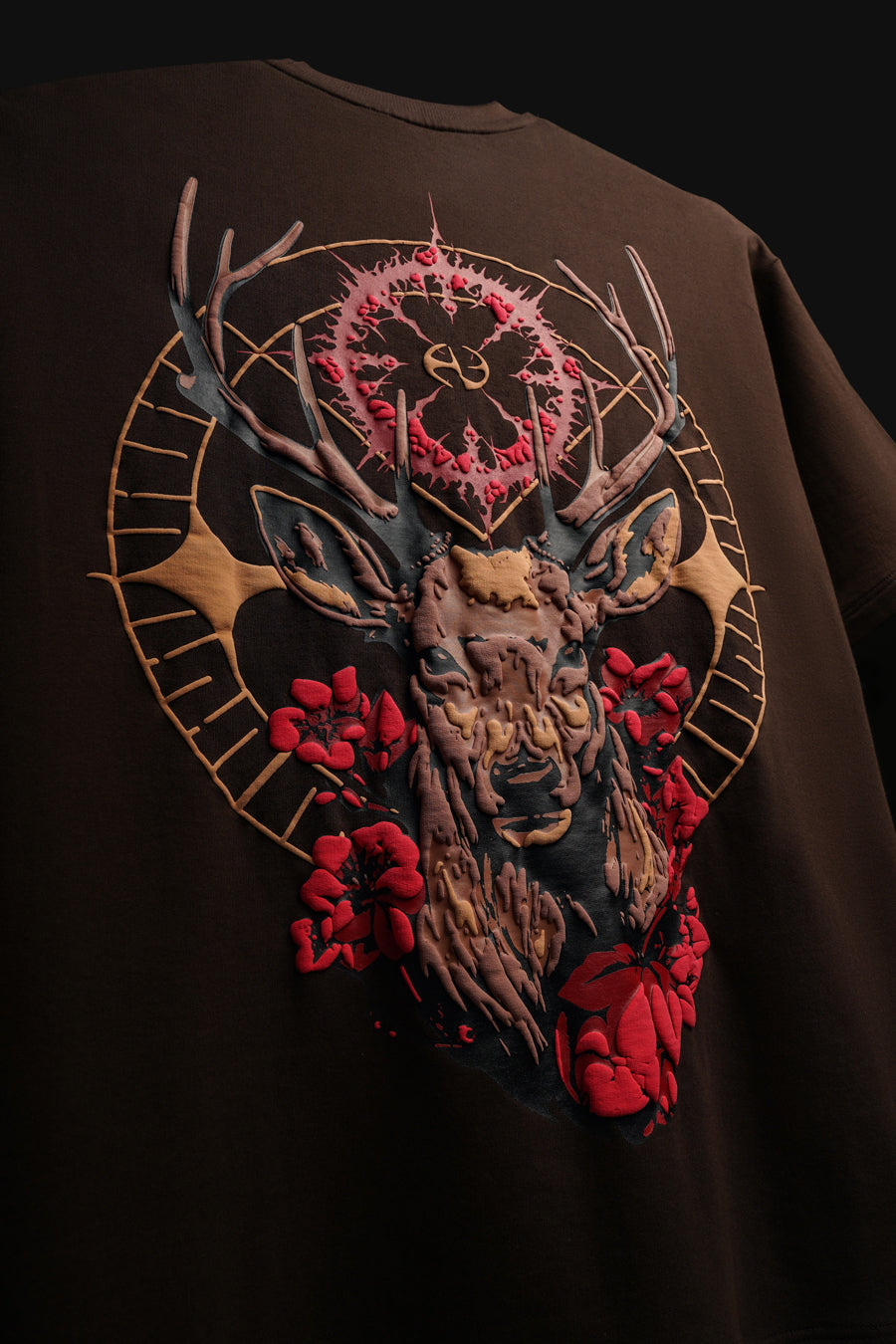 Deer Oversized Unisex T-shirt in Brown