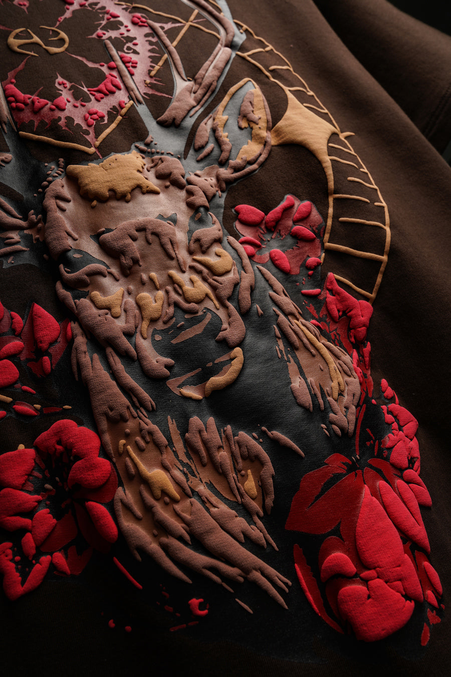 Deer Oversized Unisex T-shirt in Brown
